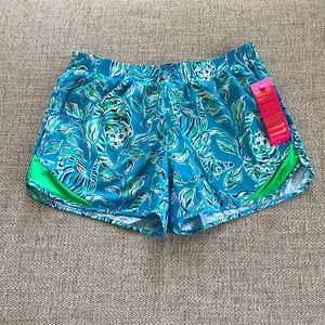 Lilly Pulitzer 4” short, Brand New, Turquoise Oasis